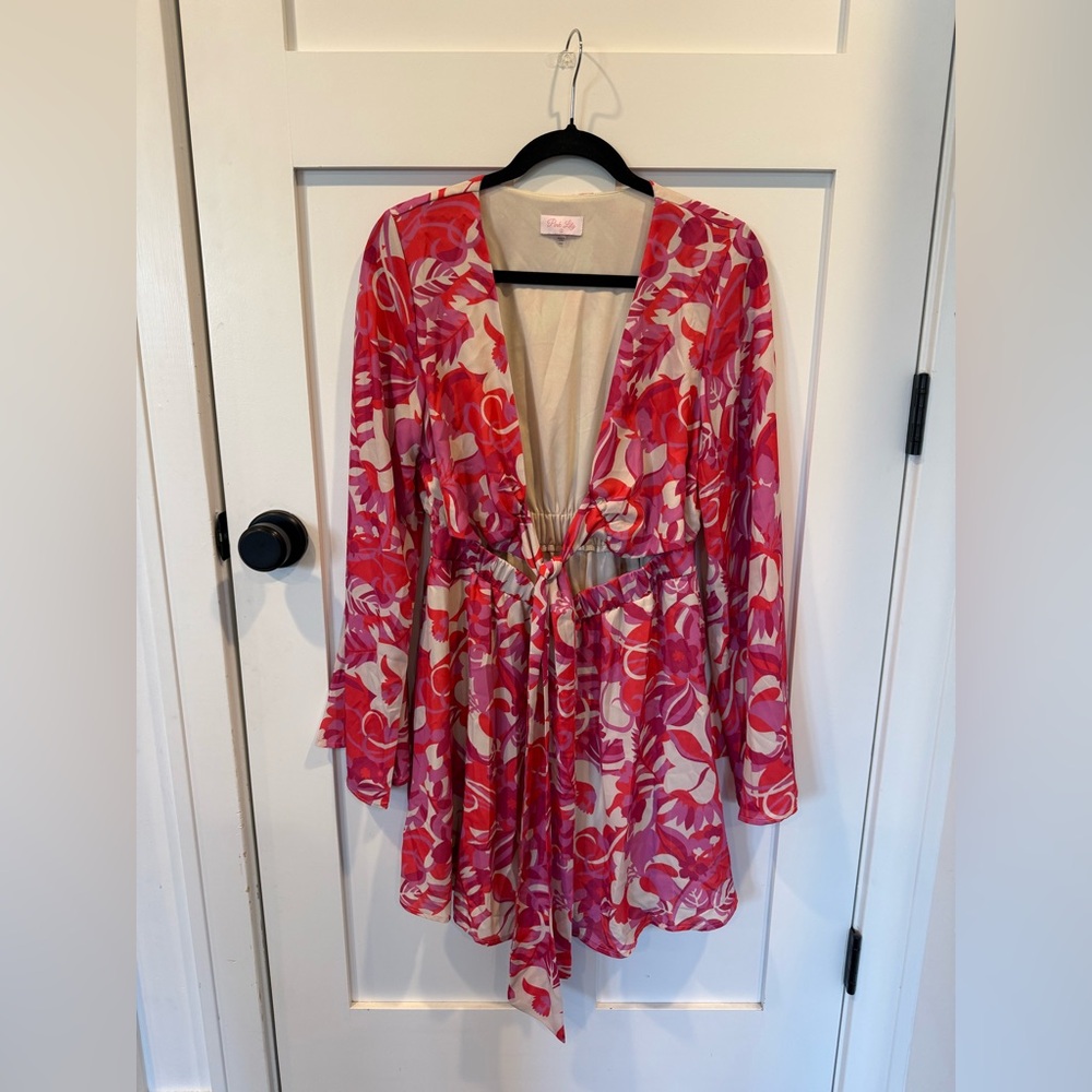 Pink Lily Vibrant Floral Dress